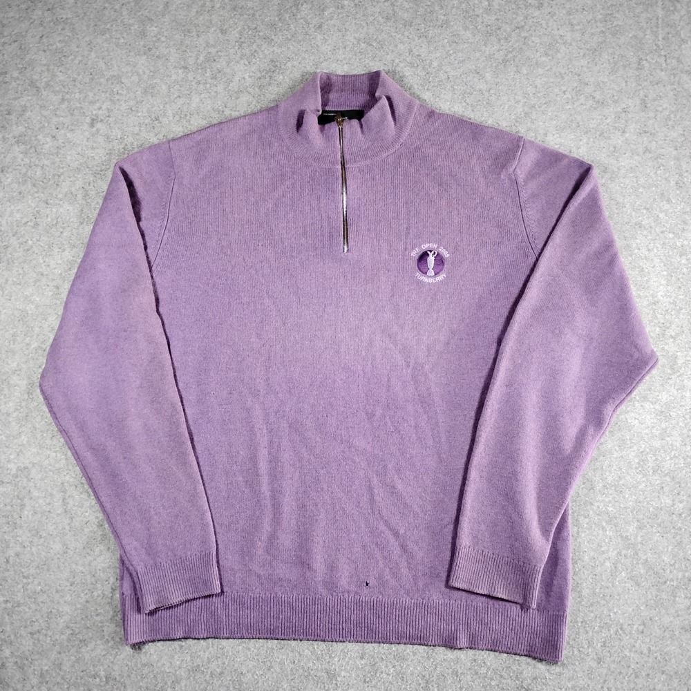 Turnberry Mens Purple 1/4 Zip Sweater The Open 2009 Turnberry Golf Size 46